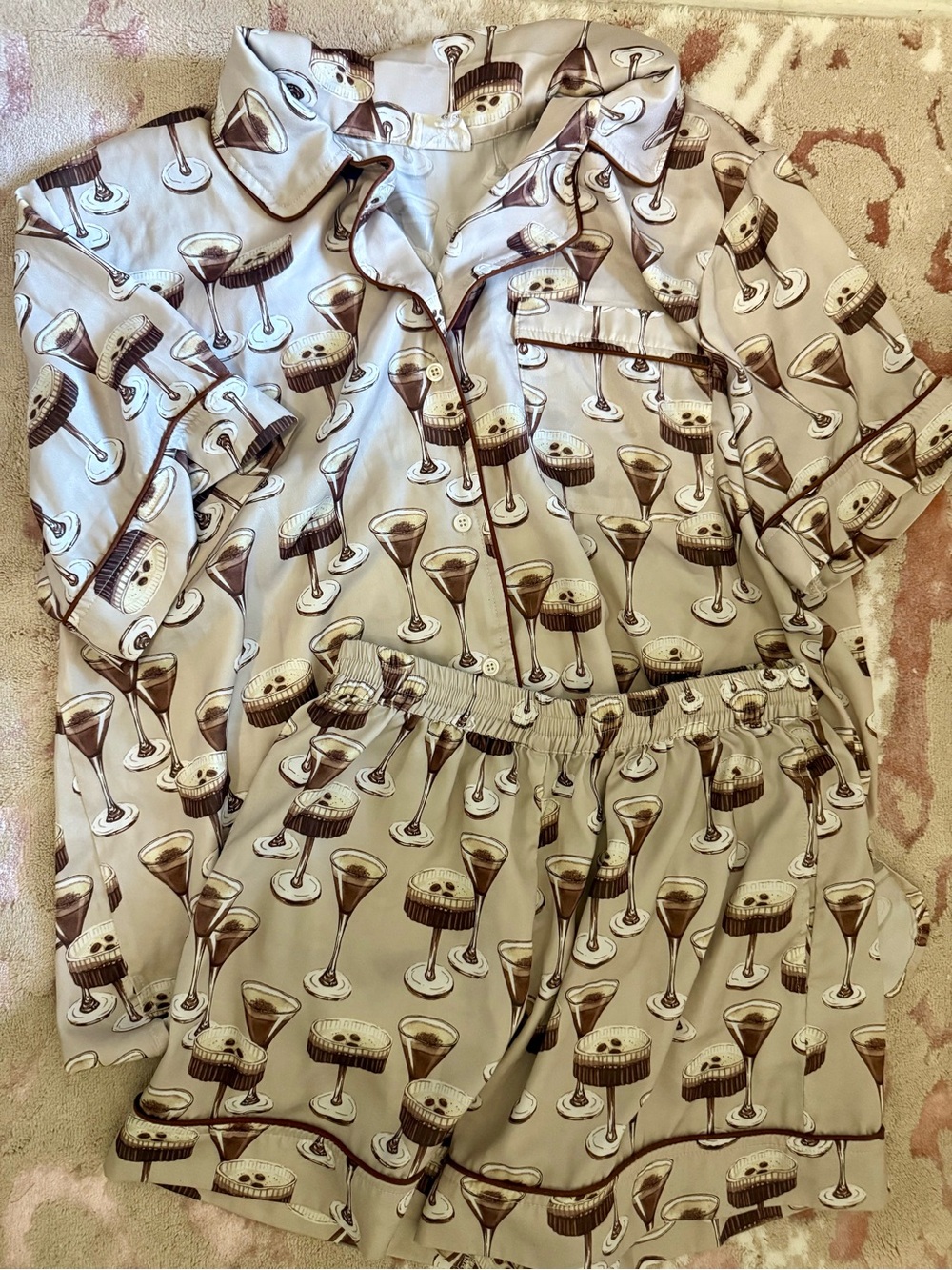 Peach Love California Espresso Martini Pajama Set ☕🍸🤎